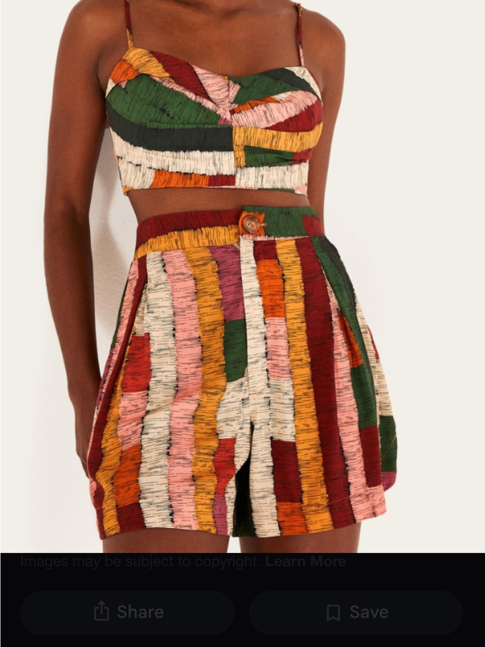 FARM Rio Multi-Color Striped Cropped Cami Top - Picture 4 of 4